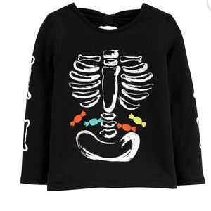 Carters 3T Halloween Skeleton Glow in the Dark Top